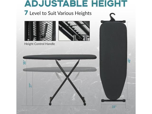 RAINHOL Ironing Board 48x15, Wide Heavy Duty Full Size Ironing Board, Sturdy Iron Table with Smart Hanger, Heat-Resistant Silicone Pad Iron Rest,...