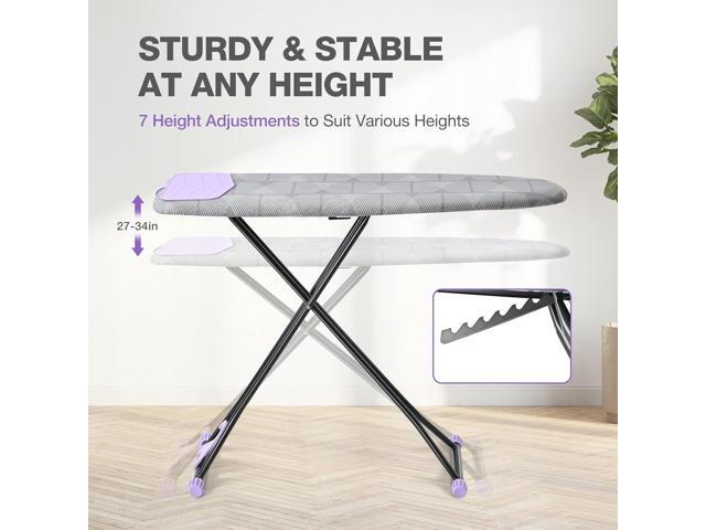 APEXCHASER Ironing Board with Iron Rest, Compact and Space Saver Iron Board, Extra Thick Cover, Height Adjustable, Wall Mount & Closet Hanger 13x43...