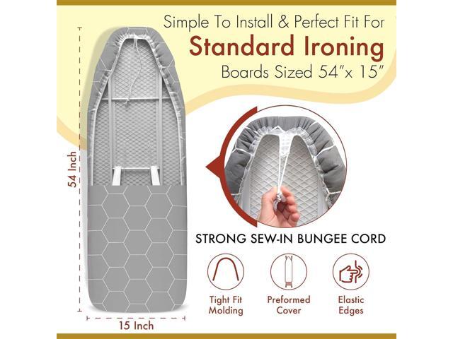 arteneur Ironing Board Cover and Pad 15x54 - Made in Germany Iron Board Cover with Heat Reflective Aluminum Coating and Padding- Heavy Duty Iron...