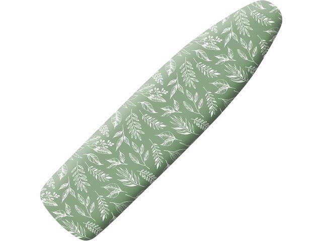 Extra Thick Ironing Board Cover and Pad, 15x54 Ironing Board Cover, Resist Scorching and Staining,Elastic Edges,Sage Green Spring Summer Plants