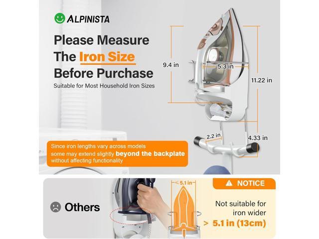 Alpinista Ironing Board Hanger Wall Mount Ironing Board Holder Wall Mount for Laundry Rooms Storage Organizer, White