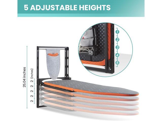 Wall Mounted Ironing Board with Iron Holder, 42 X 14 Compact Mount Foldable Ironing Board for Small Spaces, Space Saving with Cotton Fabric Cover...