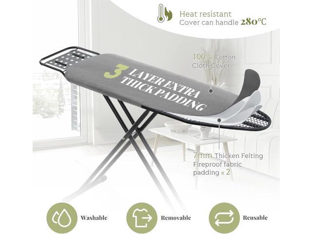 Ironing Board Full Size, RAINHOL 43'x13' Heavy Duty Compact Ironing Board with Iron Rest, Height Adjustable Sturdy Iron Stand, Grey Cover with...