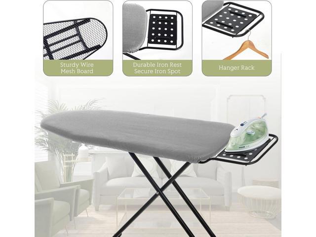 Ironing Board Full Size, RAINHOL 43'x13' Heavy Duty Compact Ironing Board with Iron Rest, Height Adjustable Sturdy Iron Stand, Grey Cover with...
