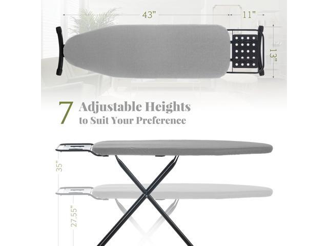 Ironing Board Full Size, RAINHOL 43'x13' Heavy Duty Compact Ironing Board with Iron Rest, Height Adjustable Sturdy Iron Stand, Grey Cover with...