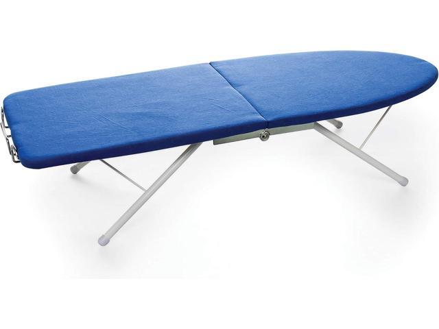 Camco Folding Ironing Board- Easily Folds for Convenient Storage After Each Use Perfect for Traveling, RVs and Campers- (43904), Blue and White
