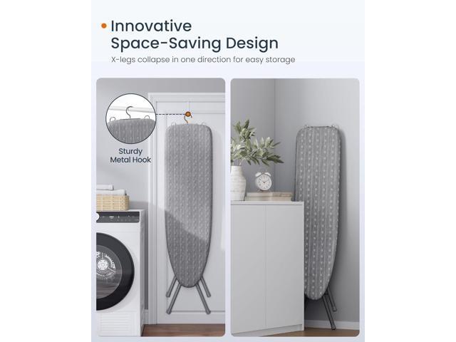 SONGMICS Ironing Board, Foldable Iron Board, Height Adjustable up to 35 Inches, with 4 Layered Cover and Pad, Iron Rest, Hook, Steel X-Legs, for...