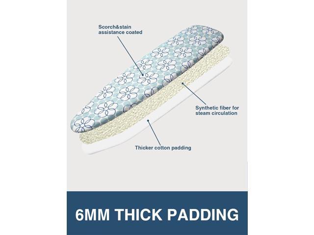 Sunkloof Ironing Board Cover and Pad, Resist Scorching and Staining, 15x54 Reflective Silicone Ironing Board Cover with Thick Padding Extra Thick...
