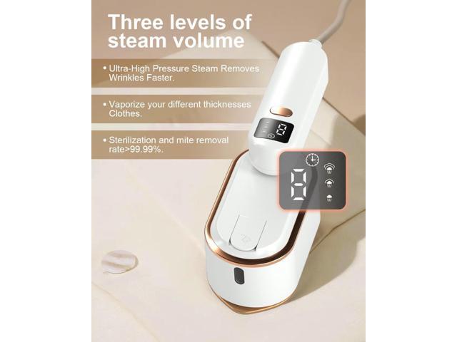 Travel Steamer Iron for Clothes - 1200W Handheld Size Portable Travel Steamer, 3 Steam Levels Clothes Steamer with LCD Screen, 10S Fast Heat-up...