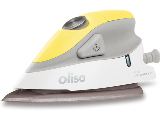 oliso M2Pro Mini Steam Iron with Solemate 1000 Watt Dual Voltage Travel Iron for Sewing, Quilting, and Crafting Ceramic Soleplate, Precision Tip...