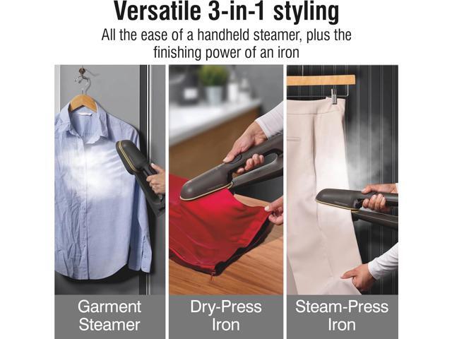 CHI SteamPress 3-in-1 Handheld Garment Steamer & Clamping Steam Iron, No Ironing Board Needed, 200ml Water Tank, 9 Minutes of Steaming, 25 Second...