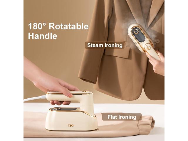 Travel Steamer for Clothes Portable Rotary Garment Iron 1200W Small Travel Steam Iron for Home, Dorm, College, 150ml Water Tank, Foldable Wrinkle...