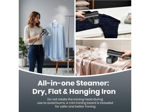 AUTOWN Portable Travel Steamer for Clothes 1000W Garment Steamer with Smart Touch Control & 4 Adjustable Steam Modes, 15s Heat-up, Includes Mini...