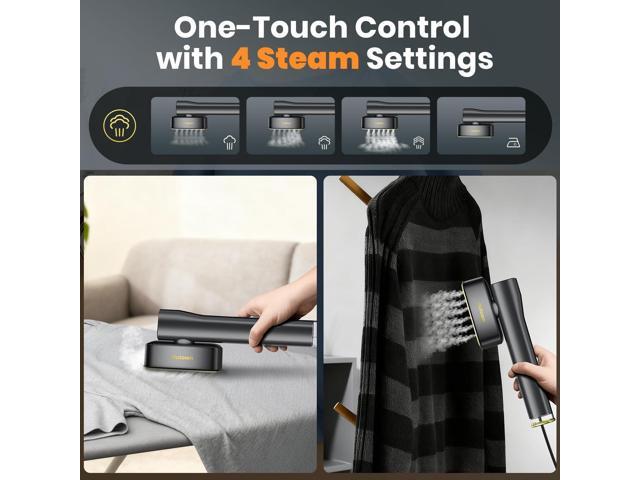 AUTOWN Portable Travel Steamer for Clothes 1000W Garment Steamer with Smart Touch Control & 4 Adjustable Steam Modes, 15s Heat-up, Includes Mini...