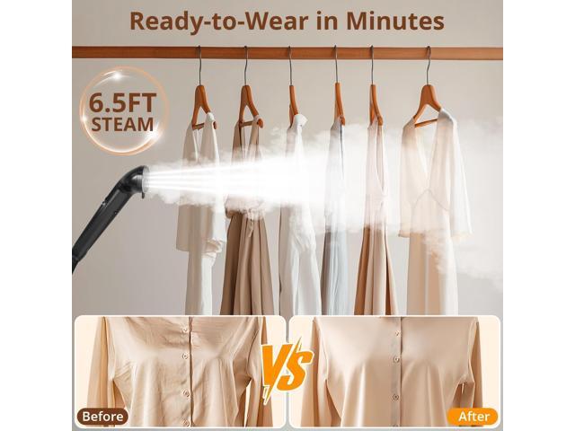 LAKALA Garment Steamer for Clothes, 30-Second Instant Heat-Up, 2.5L Water Tanks, with Pant Clips & Dual Hanger, Powerful Handheld, 4-Stage...