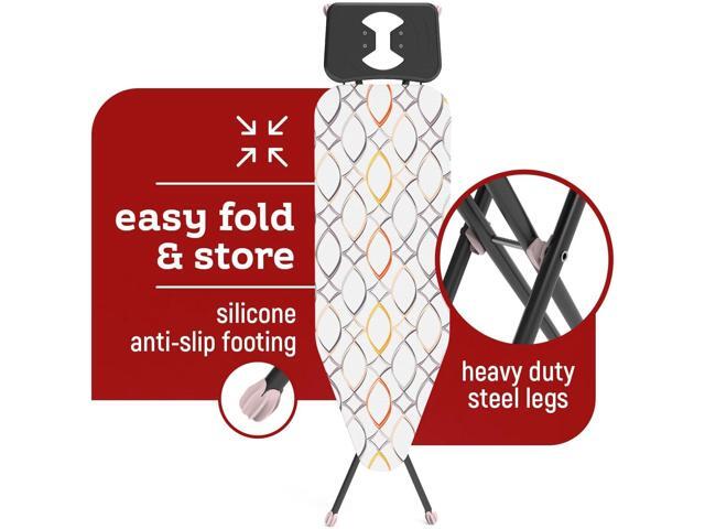 Perilla Big Ironing Board - Durable, Vapor Permeable, and Height Adjustable Iron Board- Heat Resistant Fabric - Metal 4 Legs with Silicone Stoppers...