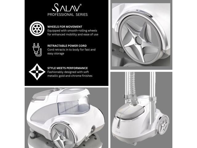 SALAV GS45-DJ Professional Upright Garment Steamer with Roll Wheels, Multi-Function Extra Wide Hanger, Fabric Brush & Mini Ironing Paddle, 1500...