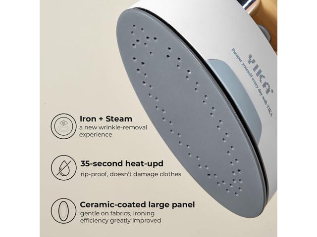 YIKA Steamer Iron for Clothes 2-in-1, Multi-Level Heating & Steaming Control, Handheld Steam Iron with Ceramic Coated Panel, Portable Fabric...