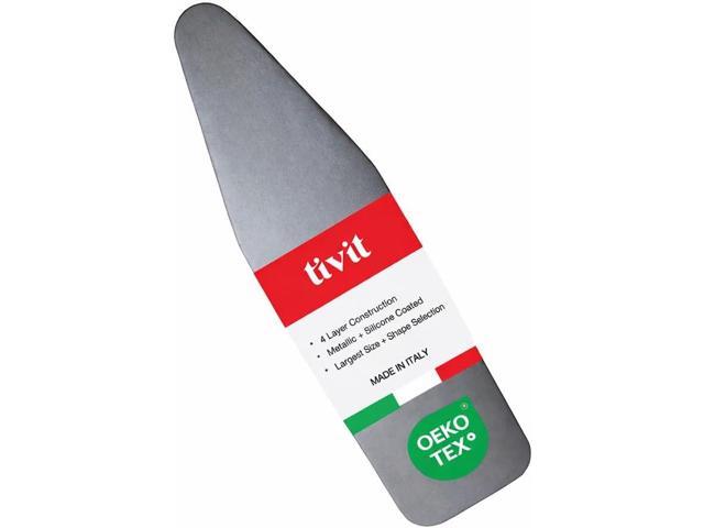 TIVIT Ironing Board Covers - Made in Italy - 12 x 42 Durable Alumitek PRO Heat Reflective Silicone Pads are Scorch & Stain Resistant - Made w/3...
