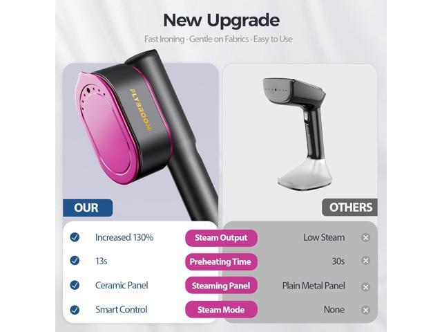 Travel Steamer for Clothes, 1200W Portable Steamer Iron 2 In 1, 13s Heat Up, LED Touch Display with 5 Modes, Large Ceramic Heat Panel, 110ml Tank,...