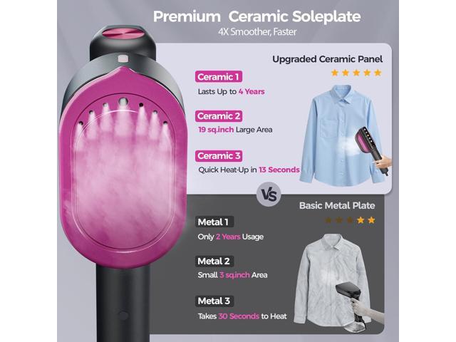 Travel Steamer for Clothes, 1200W Portable Steamer Iron 2 In 1, 13s Heat Up, LED Touch Display with 5 Modes, Large Ceramic Heat Panel, 110ml Tank,...