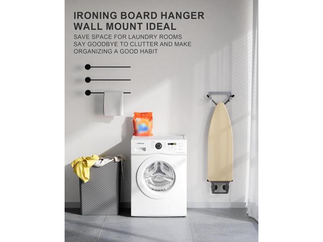 MUSVOH 2PC Ironing Board Hanger Wall Mount Stainless Steel, Y T Leg Ironing Board Holder Wall Mount for Laundry Room, Iron Board Hooks for Wall...