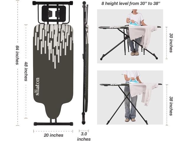 SLIETON Extra Large Ironing Board with Large Hang Rail and Iron Rest in 63' L x 20' W (with Iron Rest)