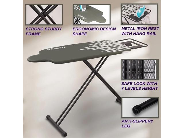 SLIETON Extra Large Ironing Board with Large Hang Rail and Iron Rest in 63' L x 20' W (with Iron Rest)