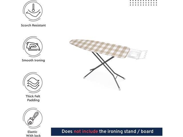 Encasa XO Ironing Board Cover and Pad 54'x15' - 4mm Felt Large Iron Board Cover with Padding, Stain-Safe Dye, Non Slip, Elastic Bungee Cord...