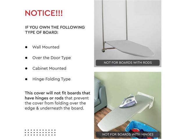 Encasa XO Ironing Board Cover and Pad 54'x15' - 4mm Felt Large Iron Board Cover with Padding, Stain-Safe Dye, Non Slip, Elastic Bungee Cord...