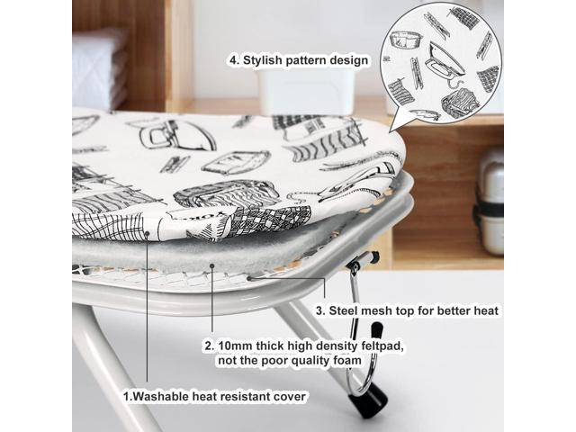 Duwee 13'x36'Table top Ironing Board with Thicken Felt Padding, Heat Resistant Cover,Stainless Steel Hook,Extra Long Ironing Area