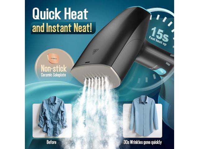Steamer for Clothes, 1900W Strong Penetrating Steam Portable Handheld Garment Steamer Clothes Steamer with 3 Steam Settings, Fabric Brush, 300ml...