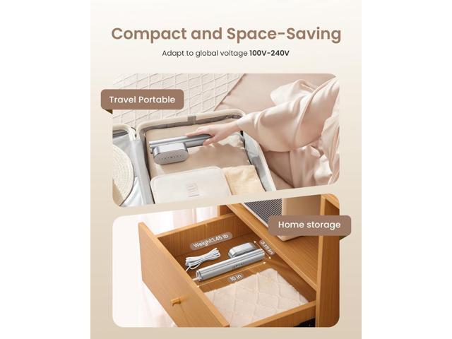 Travel Steamer for Clothes,100-240V Portable Garment Steamer, SteamerIron 2 In 1, 30s Fast Heat-up,120ml Water Tank,Large Ceramic Heat...