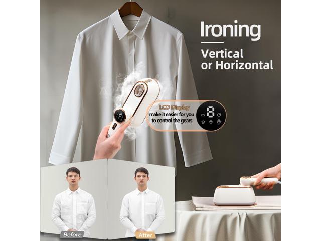 Travel Steamer & Iron for Clothes Handheld Clothing Steamer, 10s Fast Heating, 4 Modes, LCD Display, 180° Swivel Handle, Garment Steam Wrinkle...