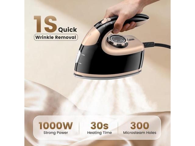 MIYOKO Mini Steam Iron for Clothes, 1000W Portable Small Iron, with Non-Stick Soleplate, 25G/Min High Speed Steams, 90ML Water Tank, 110-120V for...