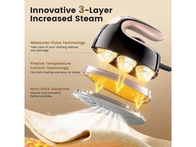 MIYOKO Mini Steam Iron for Clothes, 1000W Portable Small Iron, with Non-Stick Soleplate, 25G/Min High Speed Steams, 90ML Water Tank, 110-120V for...