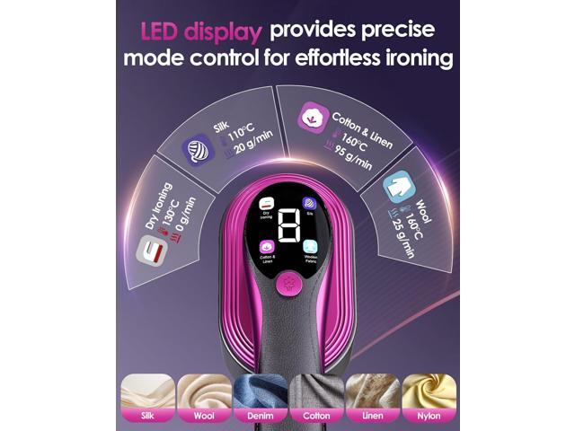 Yewkoisl Travel Steamer for Clothes, 2-in-1 Foldable Handheld Garment Steamer & Iron with LED Display, 10s Fast Heat Up, Smart Steam Control with 4...