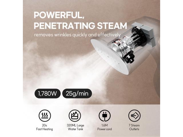HubiCare Handheld Garment Steamer for Clothes - 1500W TurboSteam, 3 Steam Levels, 320ml Big Capacity, Strong Penetrating Steam, 20s Fast Heat-up,...