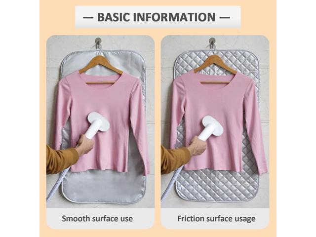 WAYUTO Over Door Garment Steamer Travel Mat 22 x 47 inches with Hook, Ironing Glove & Scorch Mesh Ironing Press Pad