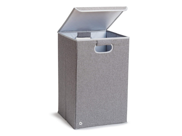 Munchkin Laundry Hamper for Baby and Kids, Collapsible Nursery Organizer with Lid, Grey