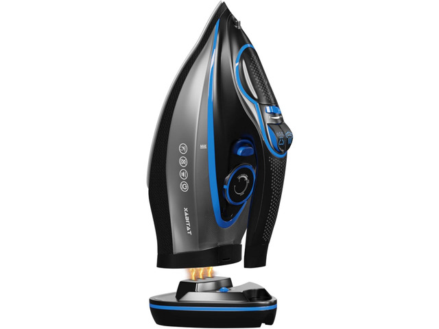 Xabitat Luxury Cordless Iron 1500W Steam Iron Anti Drip Thermal Protection Technology Nonstick Ceramic Soleplate 2-in-1 Cord/Cordless ...