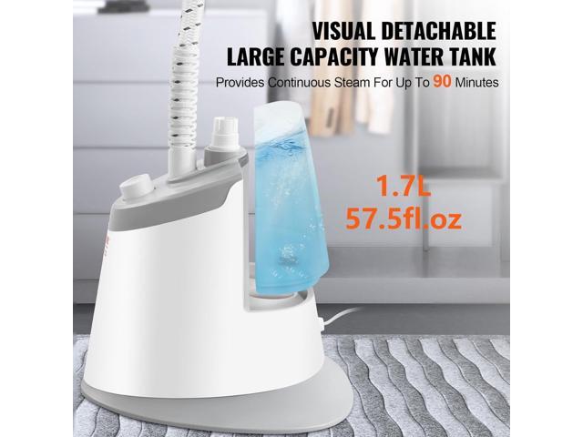 VEVOR Standing Steamer with Foldable Garment Hanger, 0.5Gallon Water Tank for 90 Minutes Continuous Steaming, Heats in 45 Seconds & Auto-Stop with...