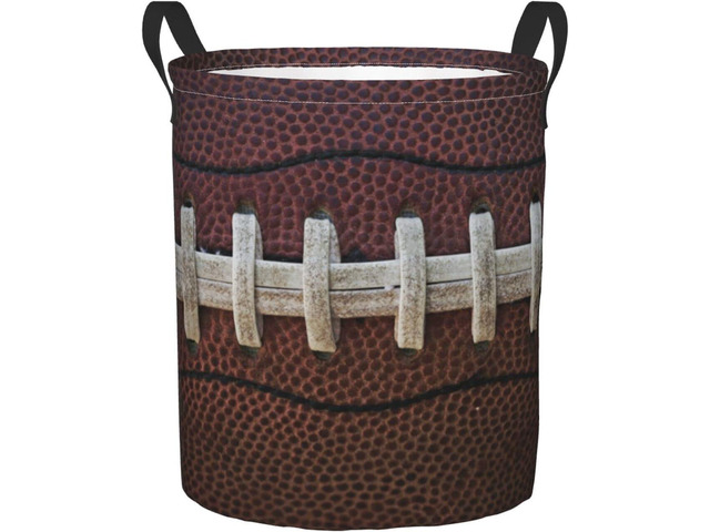 Dujiea American Football Themed Laundry Basket Round with Handle, Collapsible Foldable Canvas Storage Bin Dirty Clothes Bag for Laundry/Toys...