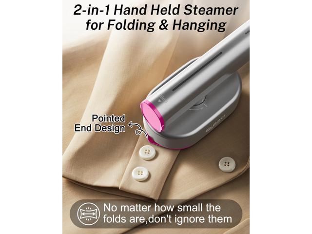 ELORTI Steamer for Clothes,Travel Portable Handheld Mini Clothes Garment Steamer lron 2 In 1,Fast 10s Heat-Up,Rotatable Broad 1200W Effortless for...