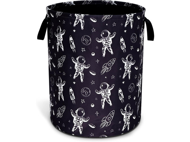 Astronaut Laundry Basket Oxford Cloth Planet Rocket Laundry Hamper With Handle Foldable Portable Clothes Storage Basket 18.9 X 16.5 Inch Storage...