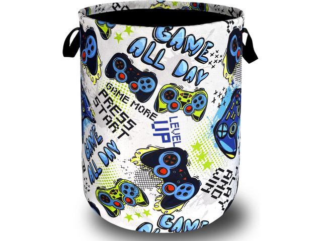 Funny Cool Game Machine Laundry Basket Games Foldable Colorful Laundry Hamper Oxford Cloth Tote Bag Clothes Storage Bucket Toy Organizer 18.9' x...