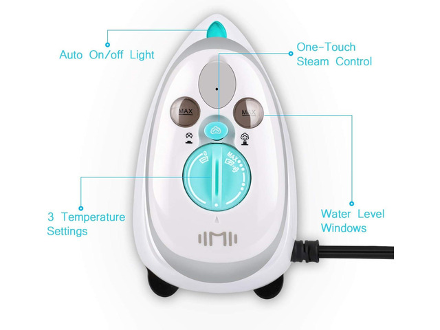 IIMII Mini Travel Steam Iron, Dual Voltage 420W Power, Fast Heat Up, Powerful Steam, Non-Stick Soleplate and Compact Design, Best Travel Quilting...