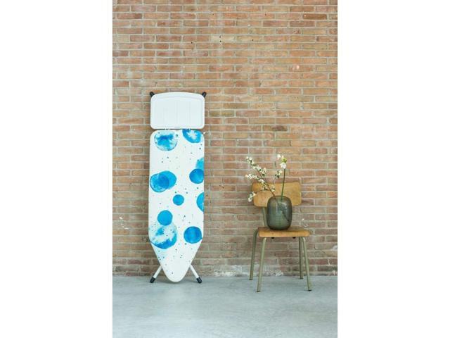Brabantia Size C Ironing Board (49x18 in) 7 Height Options, Solid Steam Unit Rest Holder (Ice Water) Non-Slip Feet, Anti-Collapse Child Locks