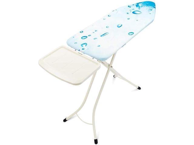 Brabantia Size C Ironing Board (49x18 in) 7 Height Options, Solid Steam Unit Rest Holder (Ice Water) Non-Slip Feet, Anti-Collapse Child Locks
