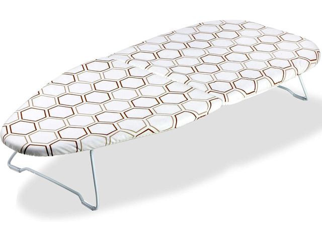 SheeChung Small Tabletop Ironing Board 30' Lx12W Heavy Duty Ironing Board with Mesh Metal Base 100% Cotton Cover,Hook for Hanging,Portable Folding...